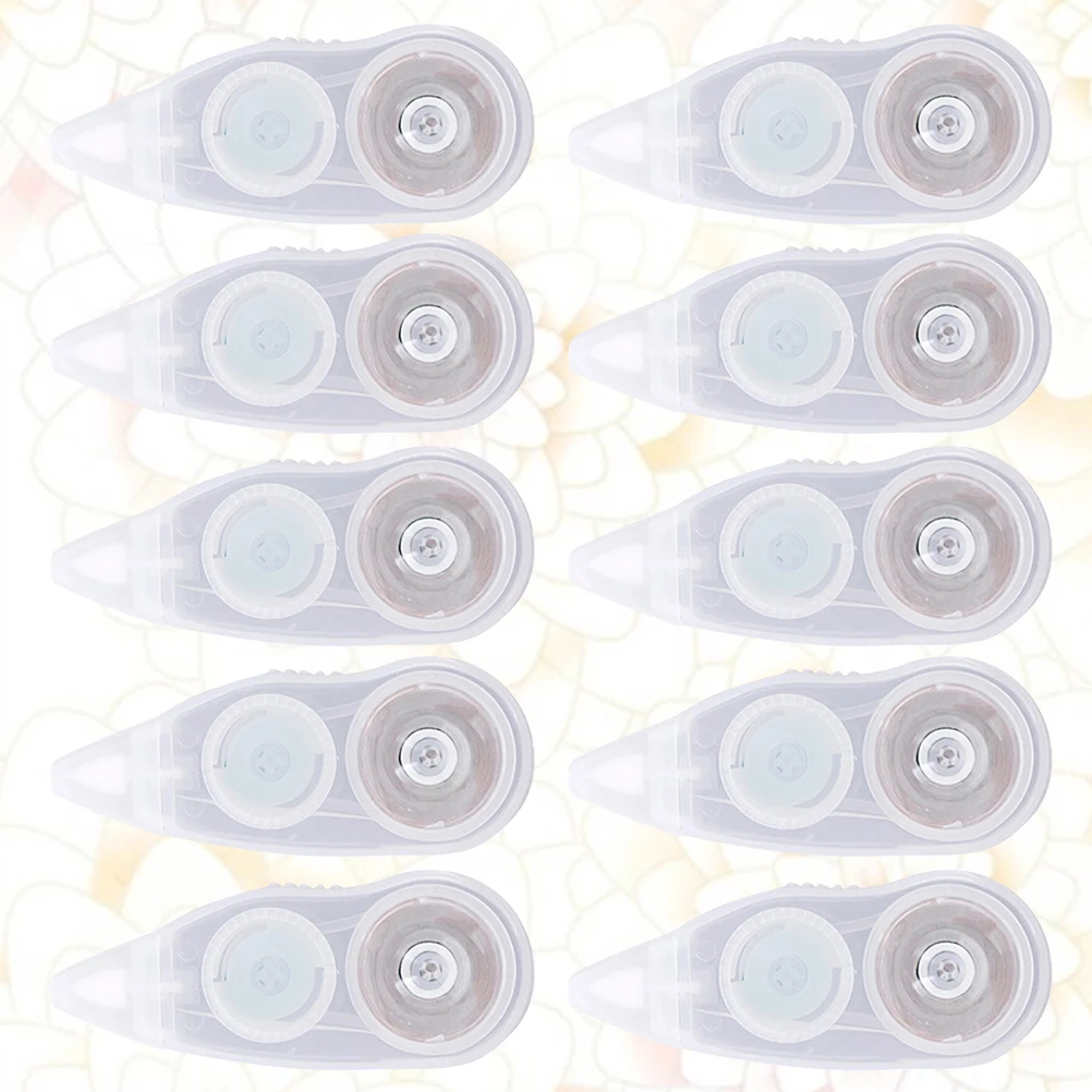 10 Pcs Correction Tape Clear Cute Double Sided White School Supplies Office Use Error Eraser Craft Project Accessories