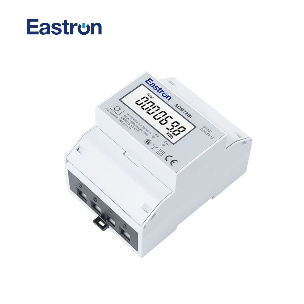 SDM72Bi, 10(100)A, 220/230V, 3 Phase 4 Wire Energy Meter Resettable KWh Bi-directional Pulse Output MID Version Din Rail Meter