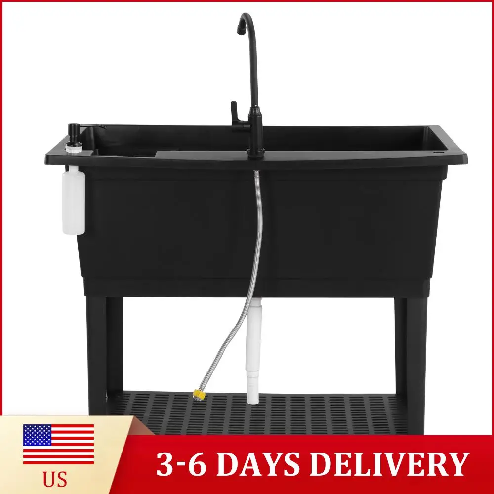 

Портативная станция для мытья рук с краном из нержавеющей стали, дозатором мыла и отдельно стоящей раковиной для туалетных комнат, двора и сада