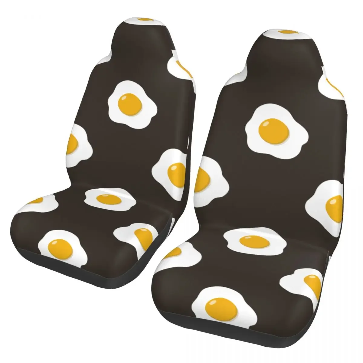 Fried Eggs Pattern Universal Car Seat Cover Off-Road Travel Cartoon Seat Covers Polyester Fishing