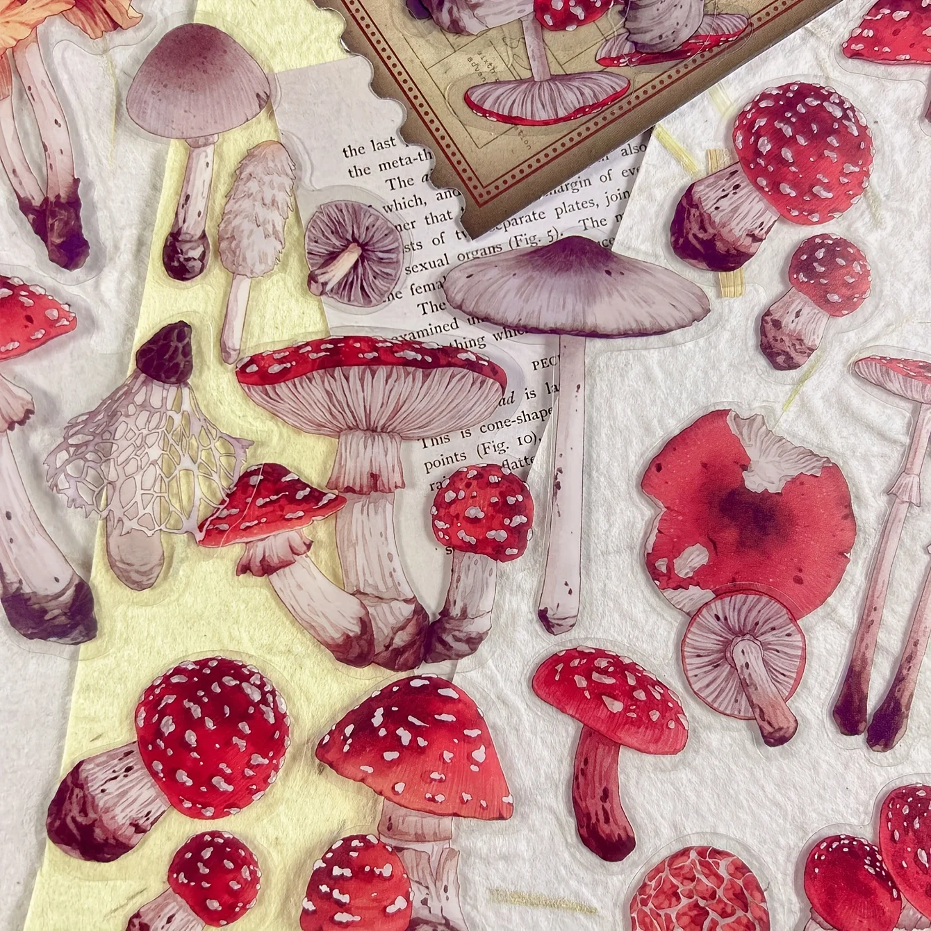 40 sheets Autumn Leaf Mushroom Theme Stickers pack Journal Diy Scrapbooking Supplies Diary Album Aesthetic Stationery Sticker