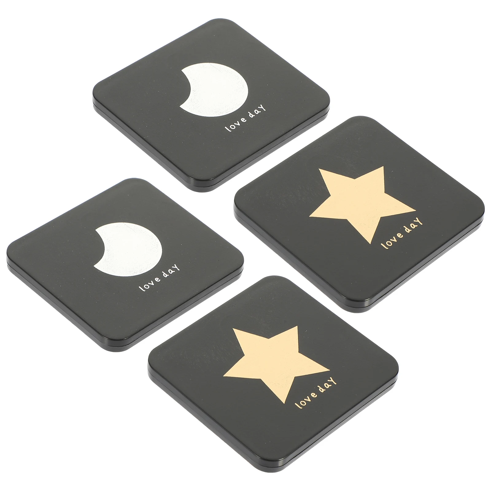 

4Pcs Mini Folding Mirror Double Side Compact Portable Pocket Makeup Mirror Travel Handbag Essential