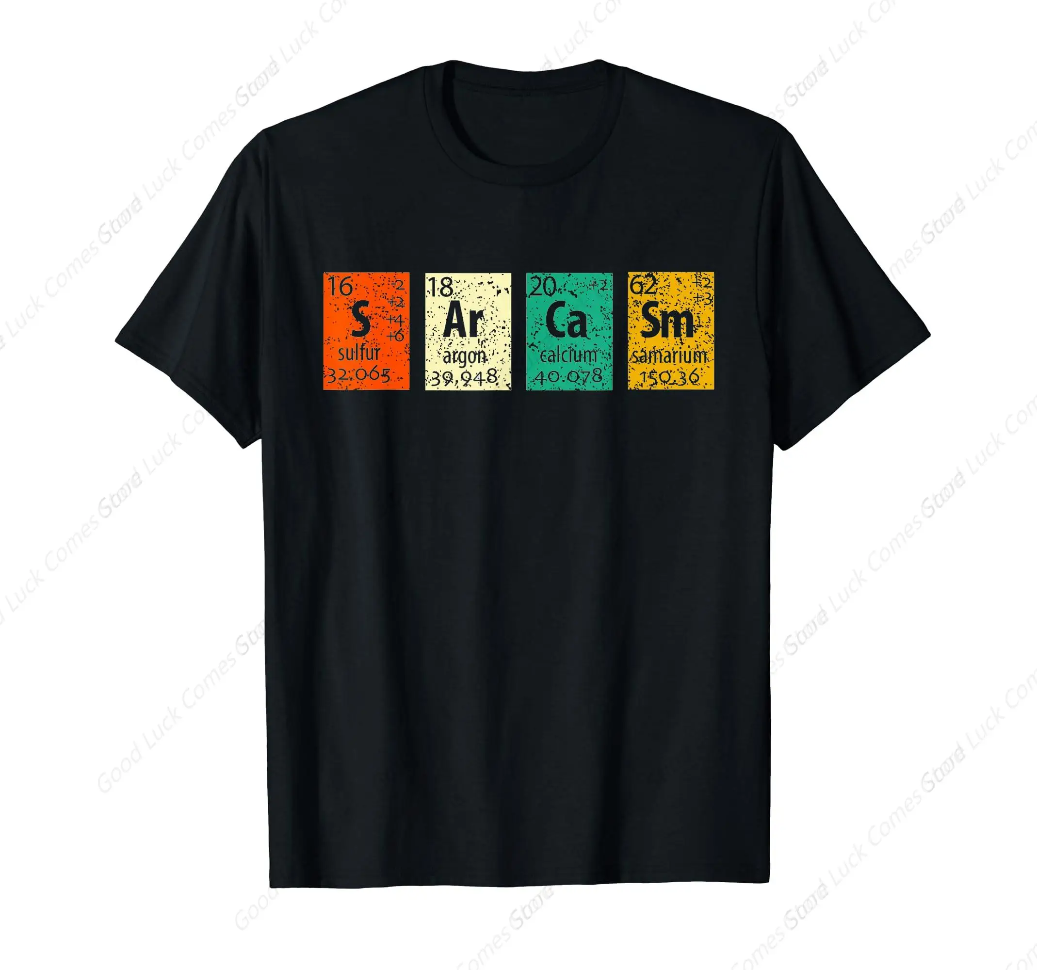 Sarcasm Periodic Table Shirt Retro Element Chemistry Men's Casual Street Style Stretch Round Neck Tee Shirt For Summer