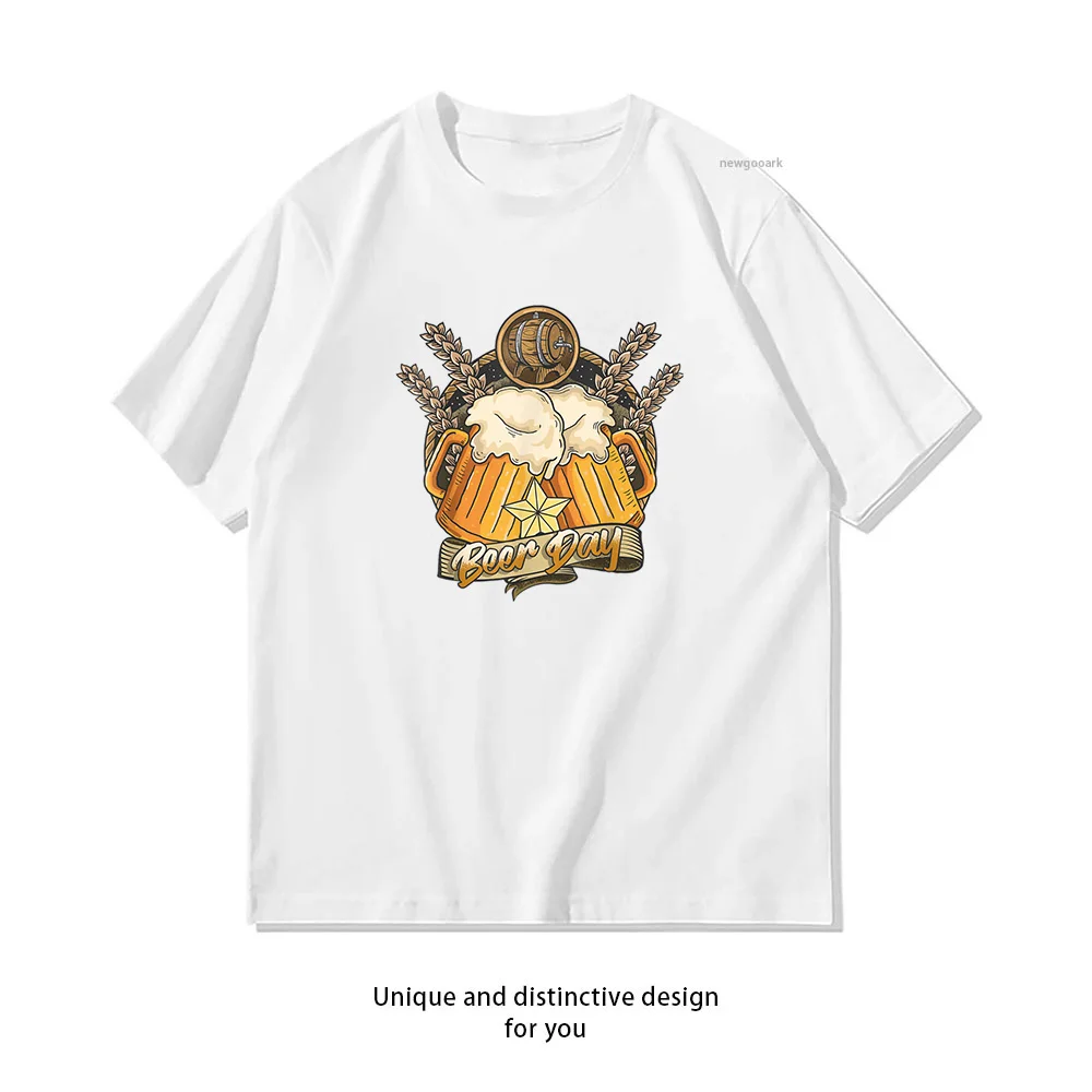 Camiseta del Día Internacional de la Cerveza para Hombre y Mujer, Camisetas Gráficas de Algodón para Verano, Ropa Urbana para Adultos, Camisetas Transpirables