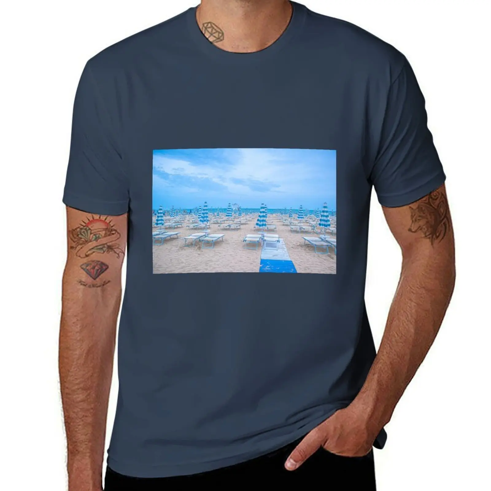 Beach in Lido di Jesolo, Italy T-Shirt Minimal Art Print T-Shirt