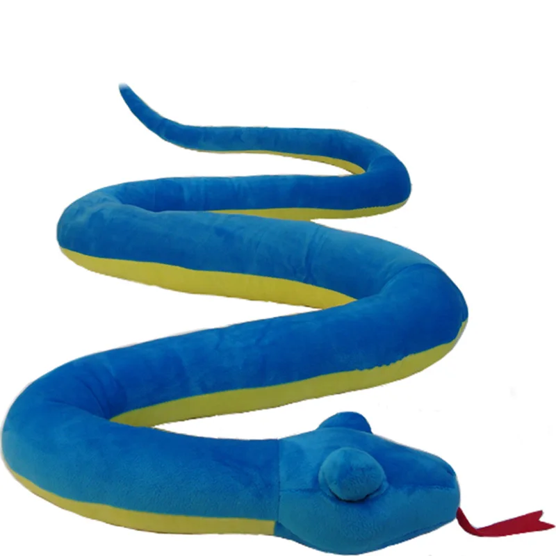 creative plush blue snake toy creative high quality snake doll gift toy about 140cm