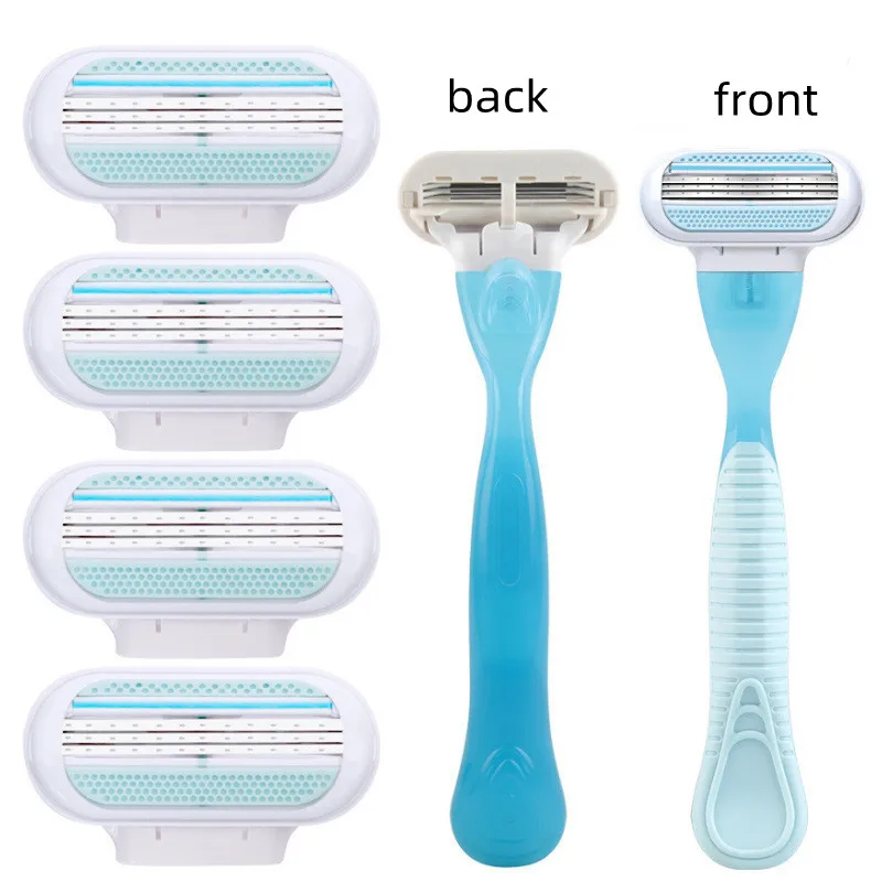 YS00063- سكين حلاقة يدوي للنساء تحت الإبط مكشطة شعر ساق خاصة متعددة الوظائف 3 طبقات #5