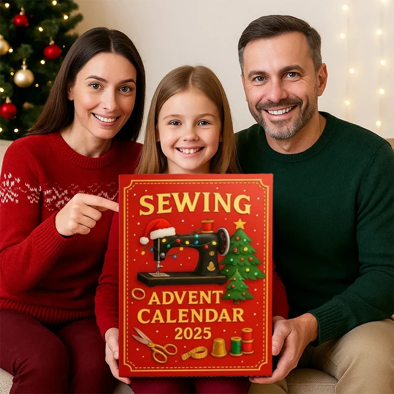 Calendario dell'Avvento da cucito 2025, scatola a sorpresa per il conto alla rovescia di Natale di 24 giorni, decorazione festiva da appendere in acrilico 2D
