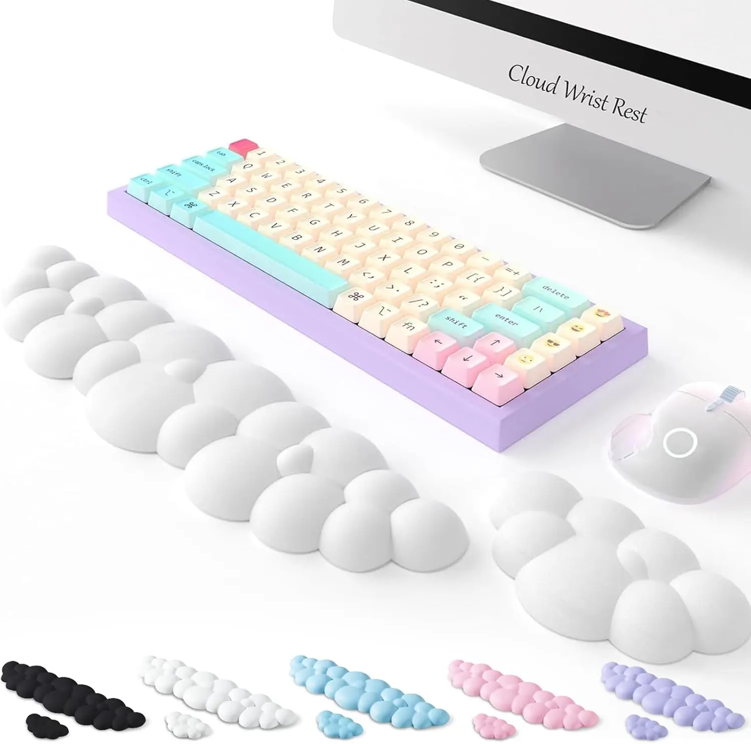 يمكن مسند المعصم لوحة المفاتيح السحابية المضادة للانزلاق رغوة الذاكرة سطح المكتب مكتب ألعاب الماوس مسند المعصم #1
