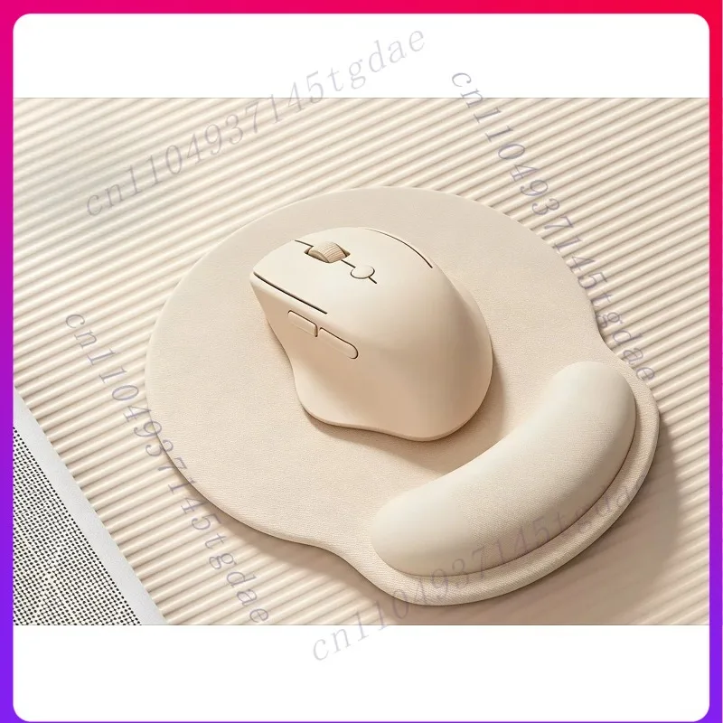 for-hp-wireless-charging-mouse-ergonomic-computer-office-mouse-mouse-pad-with-wrist-guard-milk-tea-color