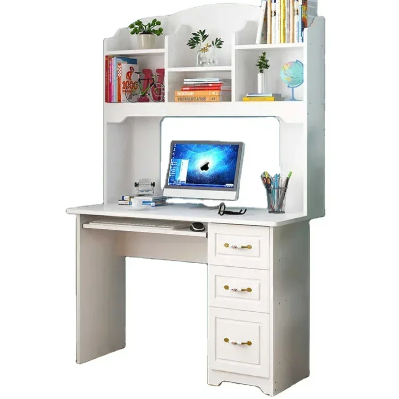 European  multi-functional writing desk computer desk table with bookshelf