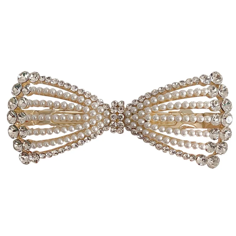 

Pearl bow, high-end hairpin, premium women's summer back head clip, headgear side clip, Korean side clip, spring clip.