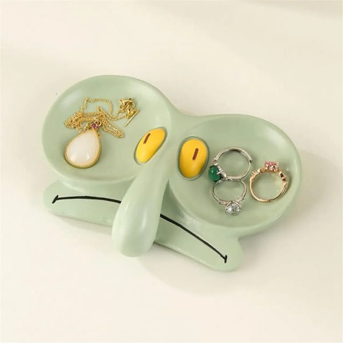 Cute Eyeglasses Holder Stand for Desk,Audit, Squidward Edition Funny Sunglasses Holder Stand & Jewelry Tray