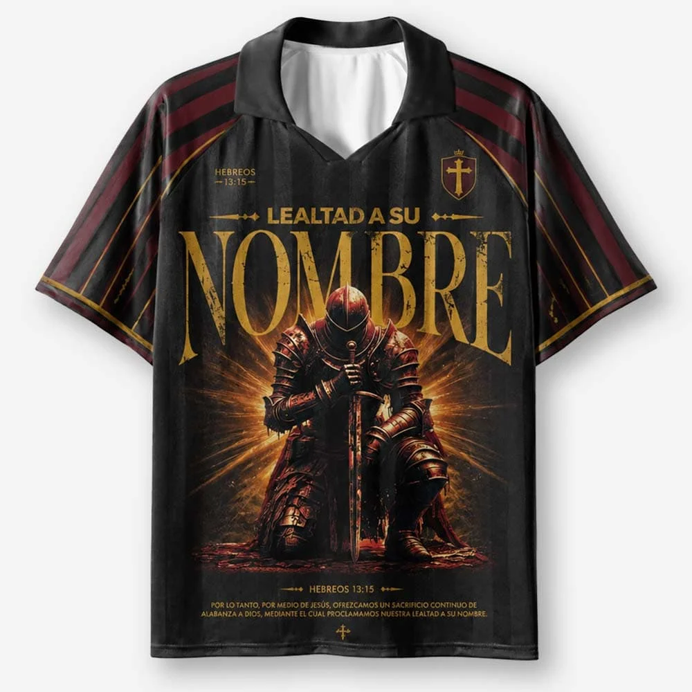2026 New Lapel Polo Short Sleeved Shirt Retro Christian Cross Religious Pattern Printed T-shirt Fitness Training T-shirt