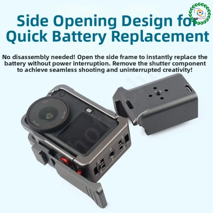 سبائك الألومنيوم الشارع التصوير قبضة ل DJI Osmo Action 6 المغناطيسي الإفراج السريع قفص قبضة عدة ل DJI Action 6 الملحقات