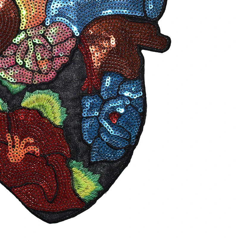 Heart Embroidery Patch For Clothing Iron on Patches Stripe Punk Patch Sticker Custom