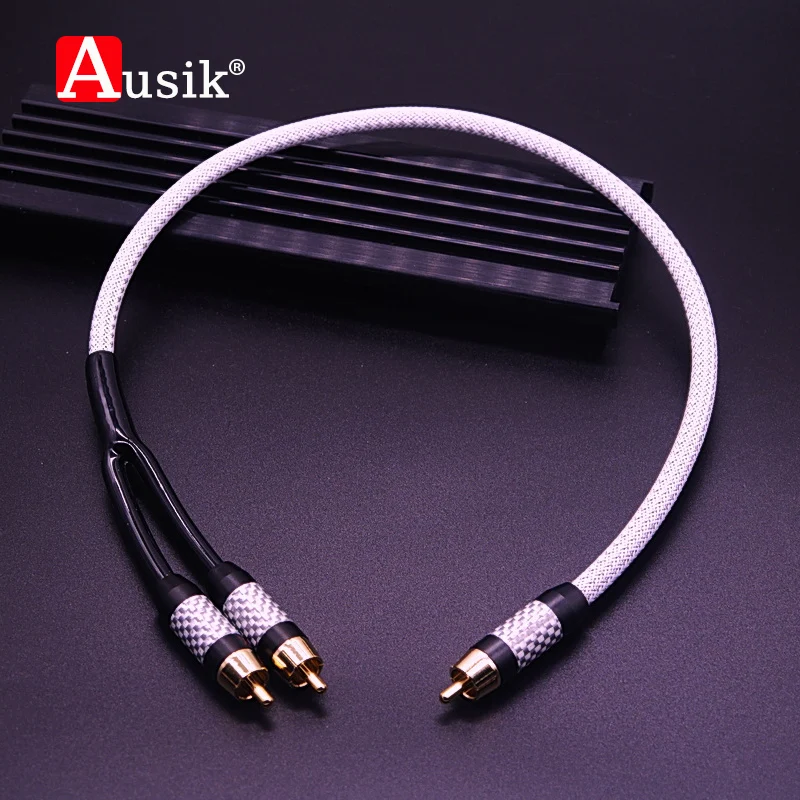 HiFi RCA To 2 RCA Y-type Subwoofer Canare Audio Cable 0.3M / 0.5M / 1M / 2M / 3M / 5M AUSIK AS006