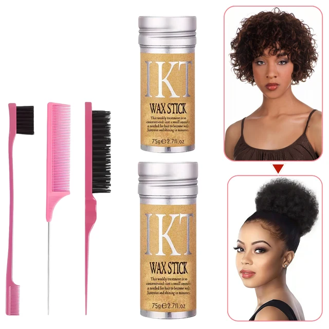 Wosk do włosów w sztyfcie dla czarnych kobiet Peruka z szczotkami do grzebienia Sleek Stick Gel Pomade do stylizacji peruk Flyaway Hair Akcesoria