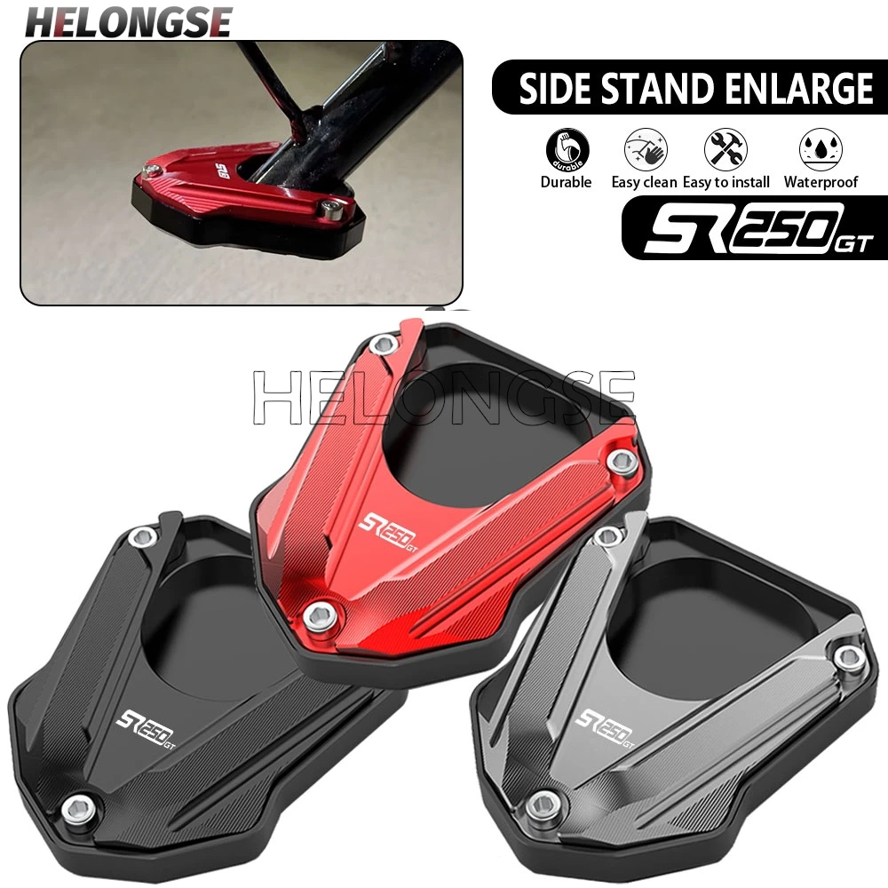 HELONGSE 2026 SR3 Foot Side Stand Enlarger Side Brace Assist Kickstand For VOGE SR250GT SR 3 2023-2025 2024 2023 Accessories