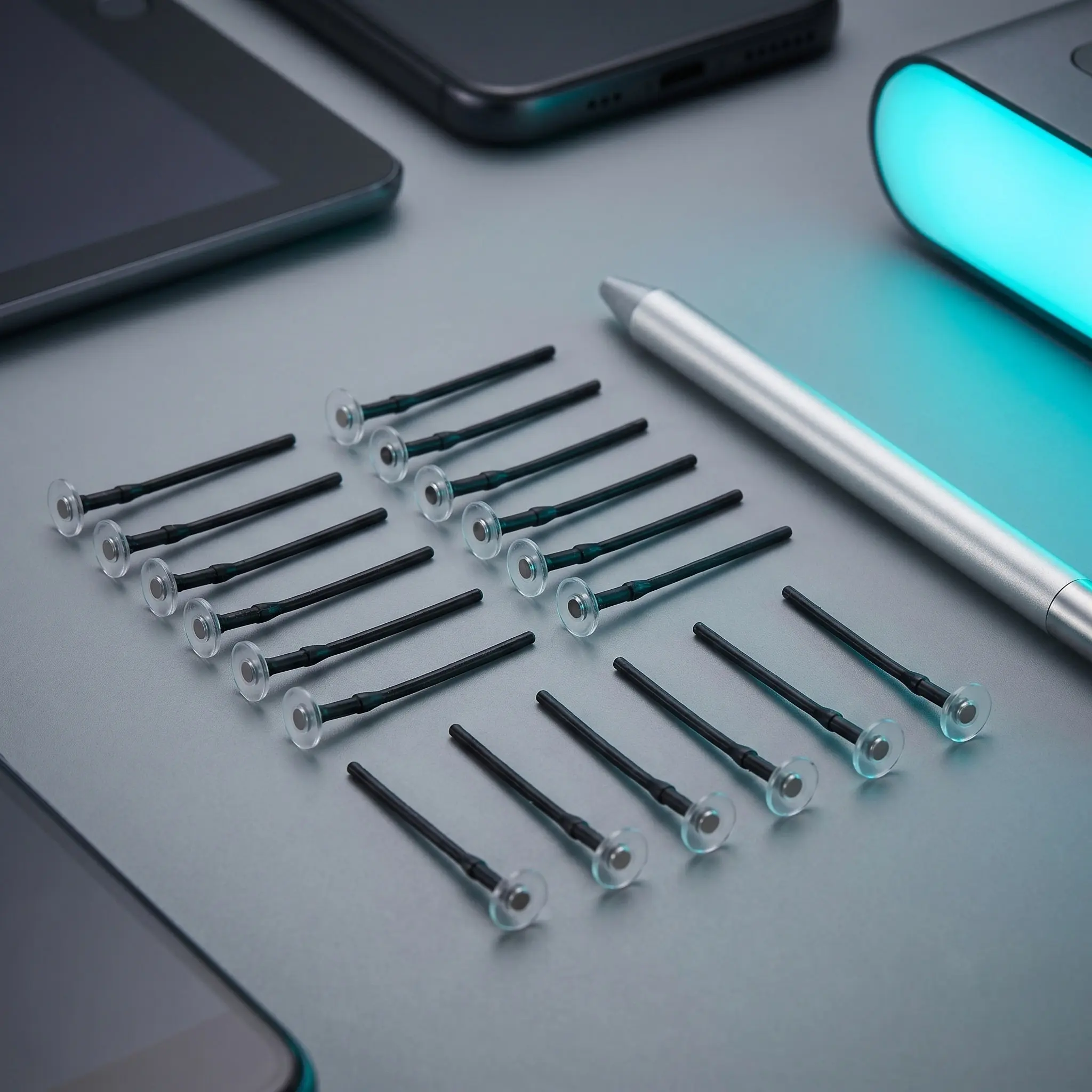 Stylus Tip Replacement 20 Pack Fine Point Clear Disc Precision Nibs for Capacitive Touch Screen Pens