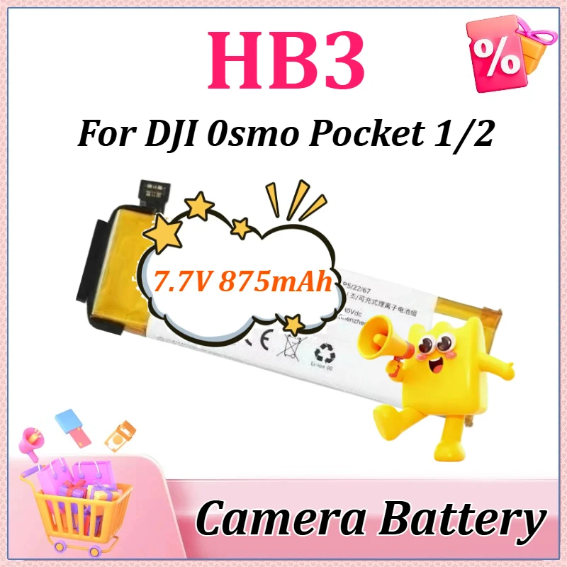 

New 7.7V 875mAh Upgraded HB3 Replacement for DJI Osmo Pocket 1 Osmo Pocket 2 Osmo Pocket II Camera Battery with Tool Kit