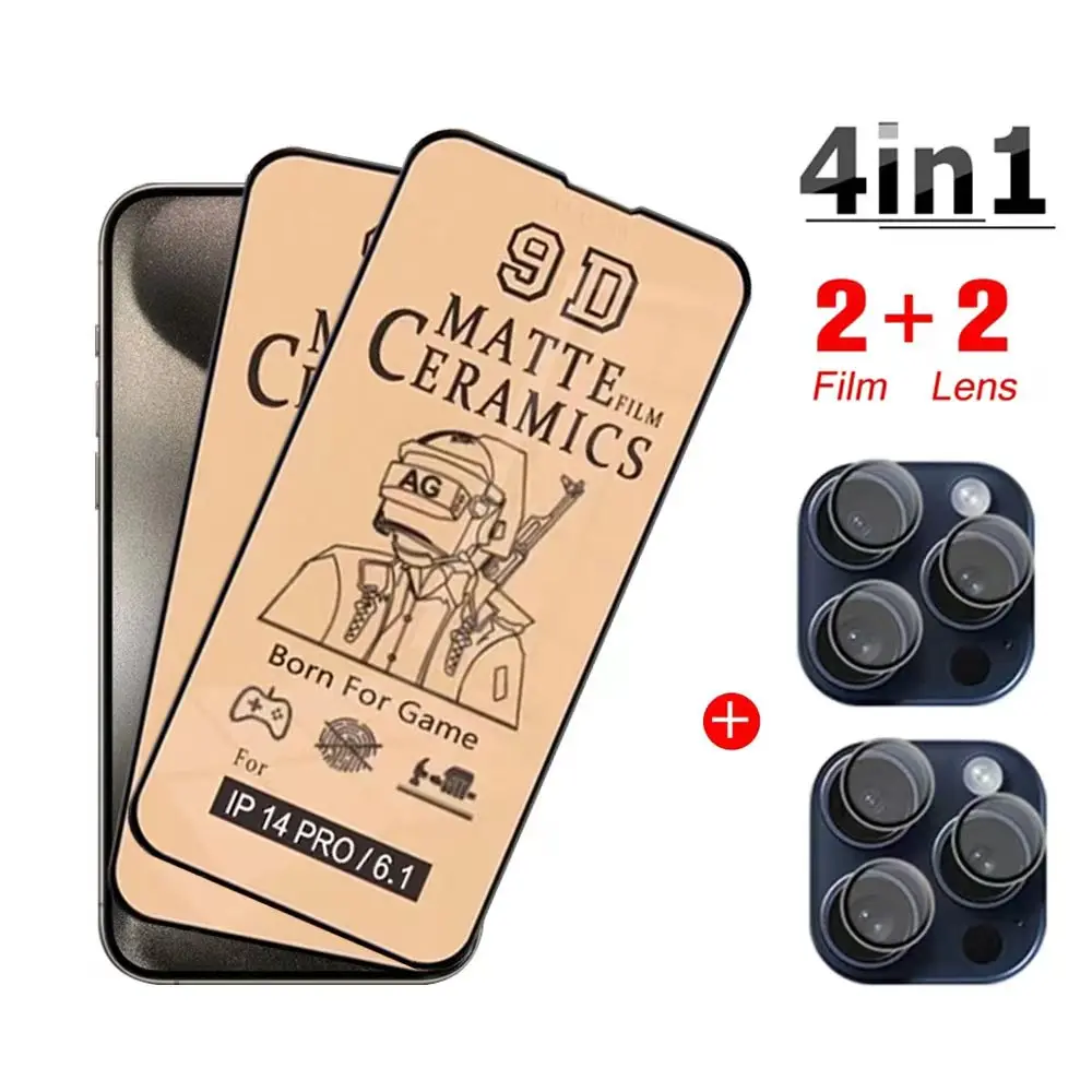4 in1 matte Keramik folie für iPhone 15 14 13 12 11 Pro Max Mini Displays chutz folie für iPhone 15 14 8 7 6 plus xr xs max nicht Glas