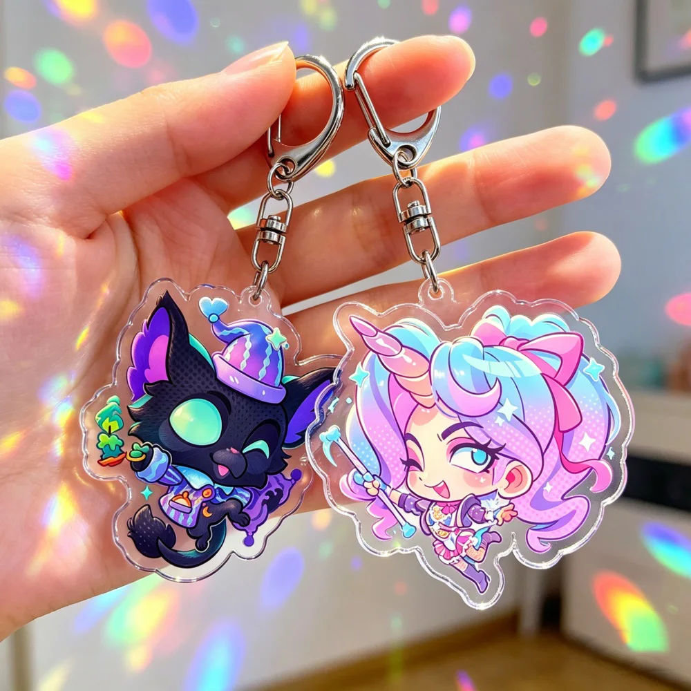 Llaveros de Rem Graves Silver Venator Celeste Apollo Deadlock, Llaveros de Dibujos Animados Chibi, Joyería, Regalos para Fans de Manga y Videojuegos