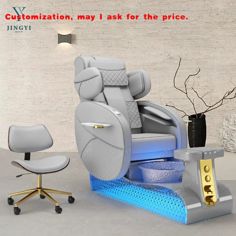 

custom.Top Seller Multi Function Rotated Wooden Pedicure Bowl Chair Foot Spa Massage Customized Nail Salon Furniture