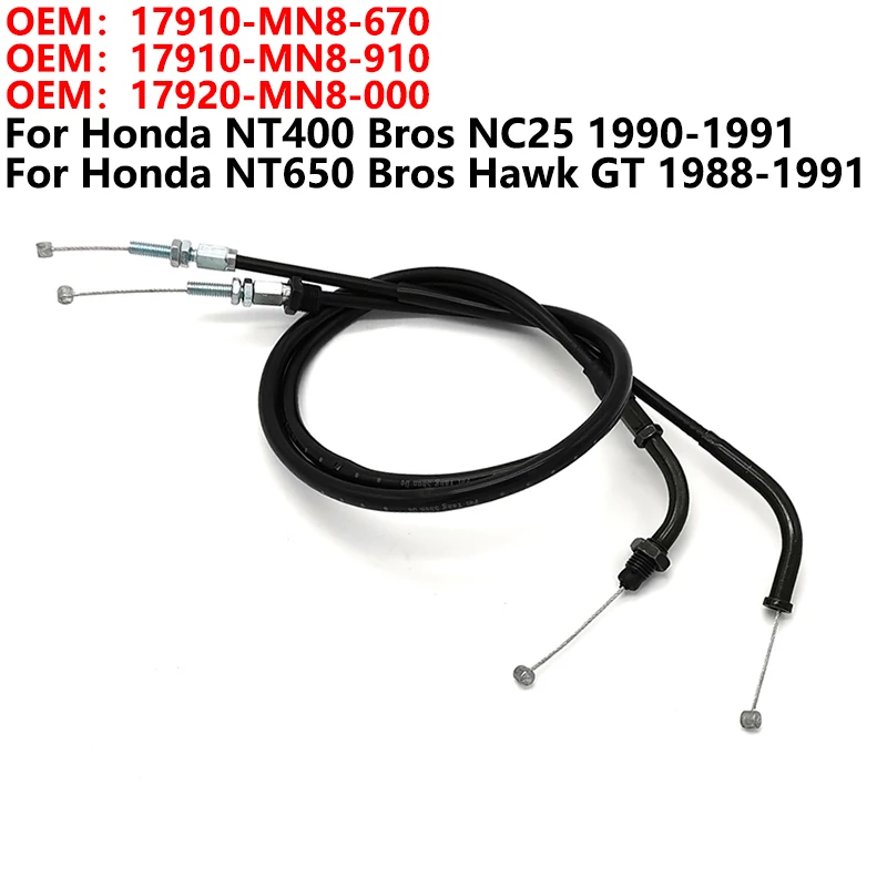 Motorcycle Throttle Accelerator Cable For Honda NT400 Bros NC25 NT650 Bros Hawk GT OEM:17910-MN8-670 17910-MN8-910 17920-MN8-000