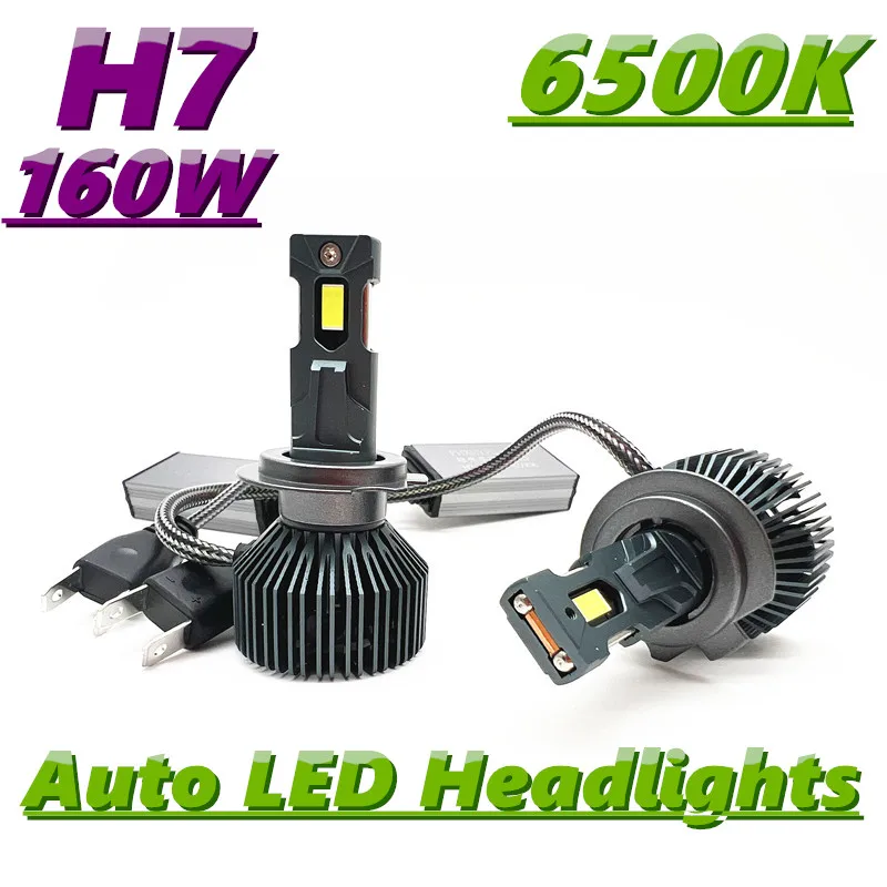 

Car 160W H7 Canbus Led Bulbs Headlights 6500K LED High Beam Low Beam Light Bulb Led Double Copper Tube Fog Light 12V/24V Truck