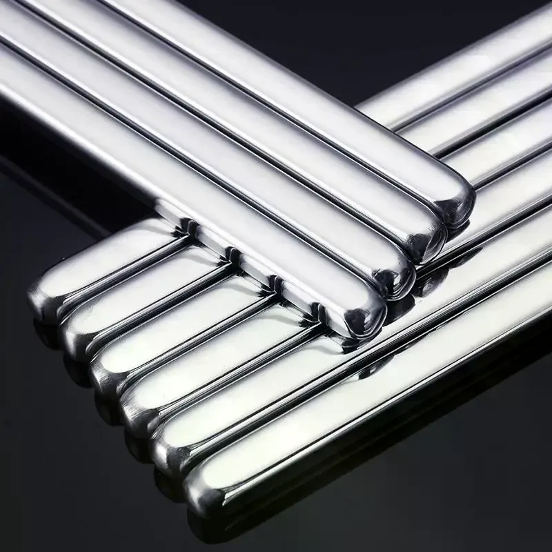Stainless Steel Chopsticks Non Slip Tip Heat Resistant Reusable Dishwasher Safe For Home Asian Restaurant Daily Use 1Pair