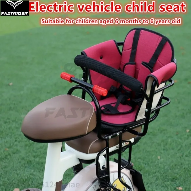 Electric Vehicle Child Seat Bicycle Baby Seat Rear Fully Enclosed Seat with Cushion for 6 Months To 6 Years Old