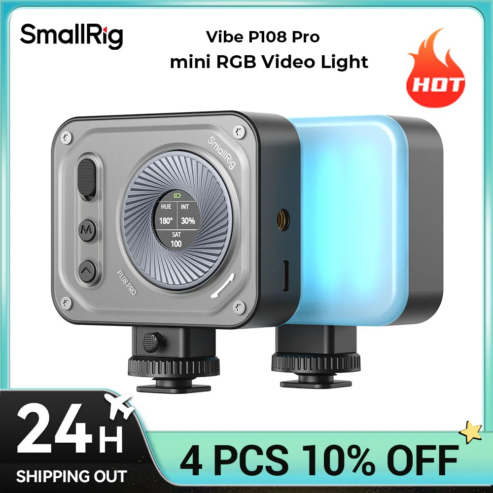 SmallRig P108 Pro mini RGB LED Video Light Full Color Fill Light for Short Videos, Vlogs, Store Exploration, Live Streaming 4661