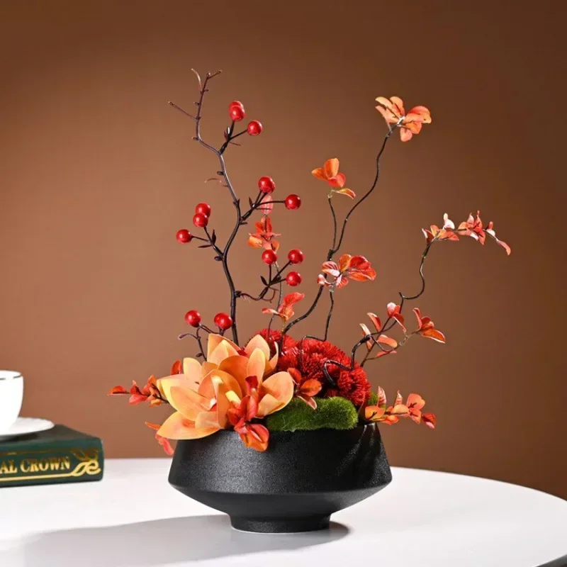 Simulation flower ornament decoration hotel round table micro turntable landscape