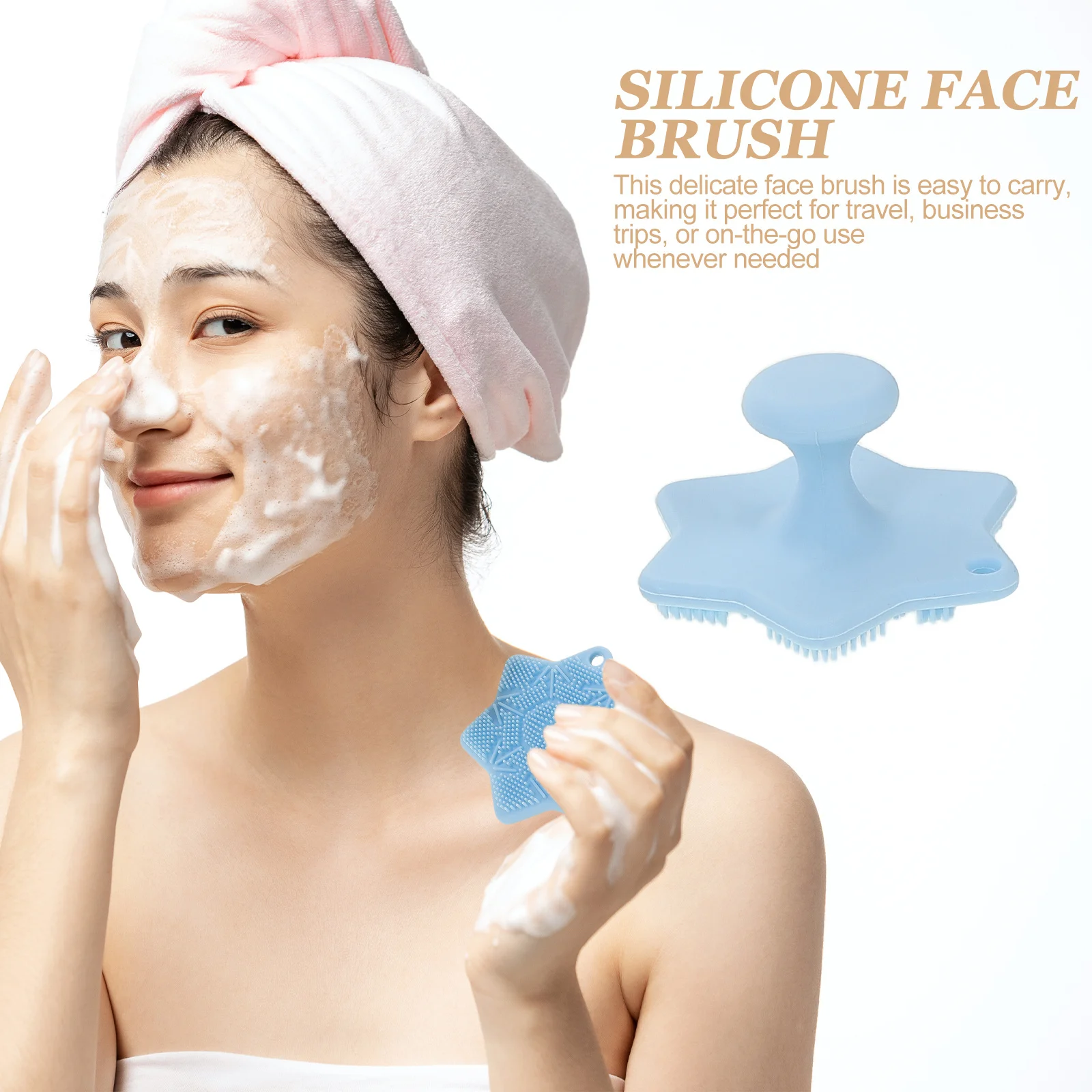 4 stuks siliconen gezichtsscrubber zachte haren zachte peeling diepe poriënreiniging waterdichte draagbare mini-gezichtsborstel voor vrouwen