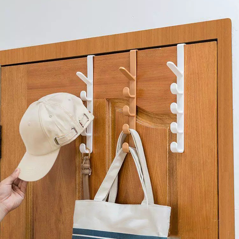 Hooks Over The Door Home Bathroom Organizer Rack Clothes Coat Hat Towel Hanger New Bathroom Kitchen Accessories Holder Door Hang 