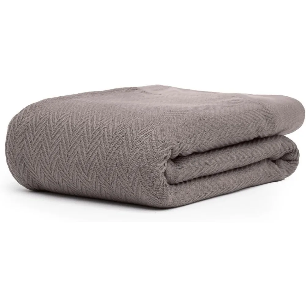 

Cotton Herringbone Blankets, 90X90 Queen, Throw Blanket for Bed All Season Cotton Blanket, Cozy Blanket, Throws & Bed Blanket.