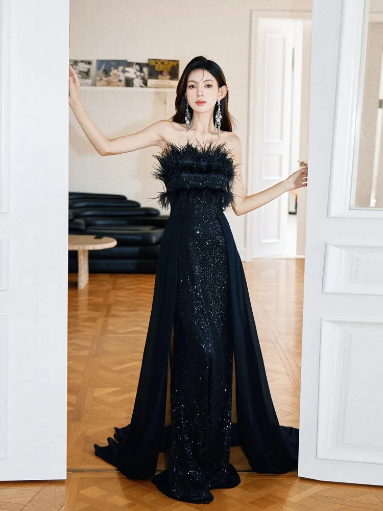

Atmospheric strapless dress with fine pieces birthday dress small dress