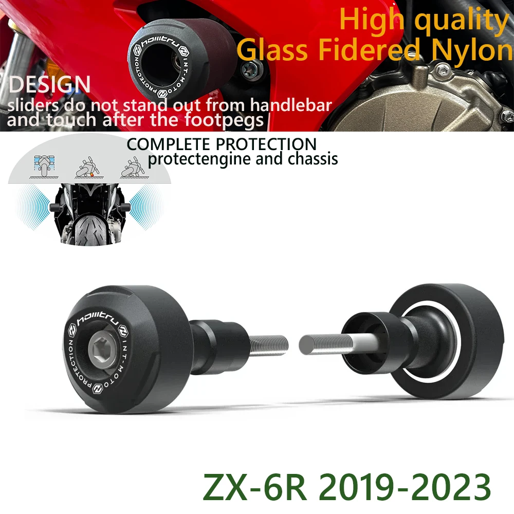 

For KAWASAKI ZX-6R 2019-2023 certified products Crash Protection Bobbins Fall prevention High quality drop resistance