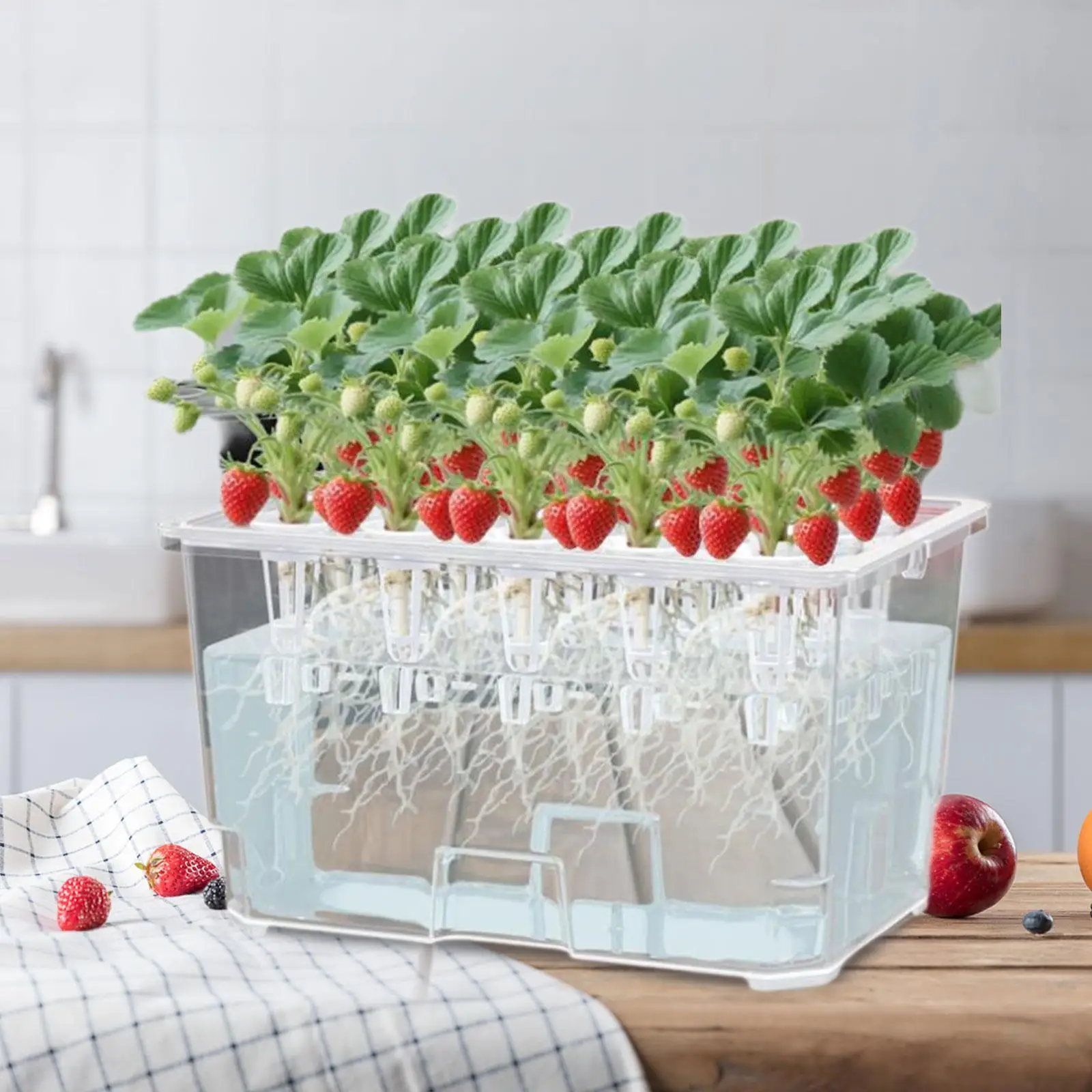 Hydroponics Grower Kit Indoor Outdoor Hydroponic System Garden Planting Box with 15 Sites for Home Office Balcony Lawn