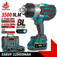 ONEVAN 3500N.M Brushless Electric Impact Wrench 3/4 inch High Torque Cordless Electric Wrench Power Tools For 21V 18V Battery