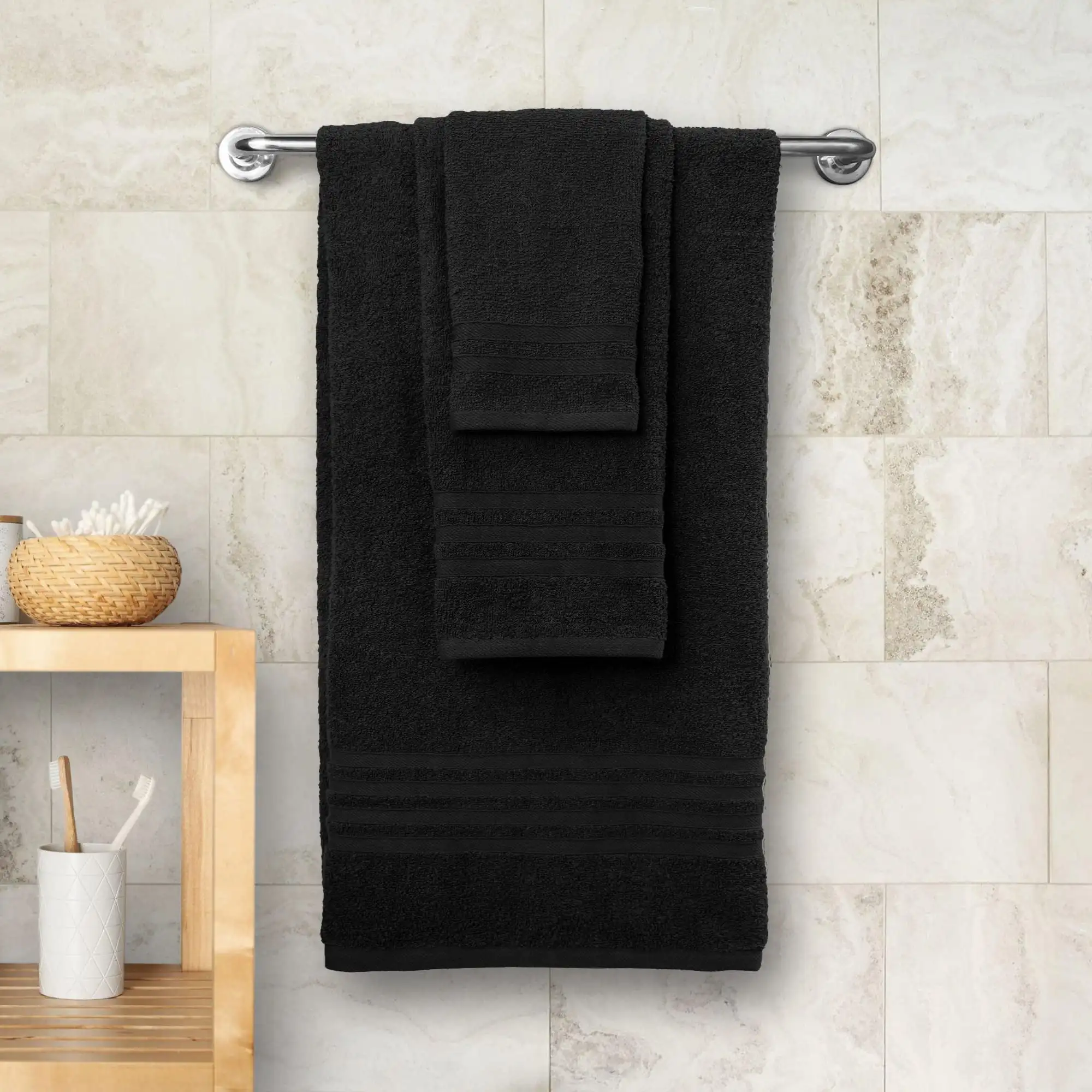 12 Piece Bath Towel Set for Bathroom Wealuxe Collection 2 Bath Towels 4 Hand Towels 6 Washcloths 100% Cotton Highly Absorbent