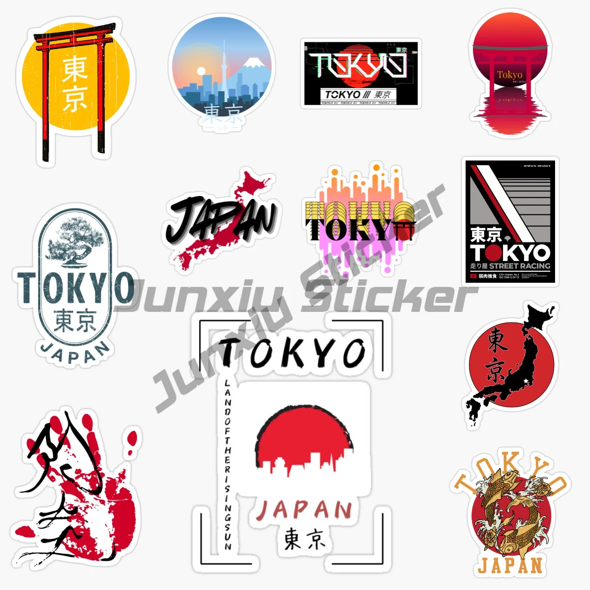 

JAPAN TOKYO Flag Car Sticker Bumper Water Proof Bumper Camper Yacht Occlusion Scratch Exterior Decor Vinyl PVC Self-adhesive