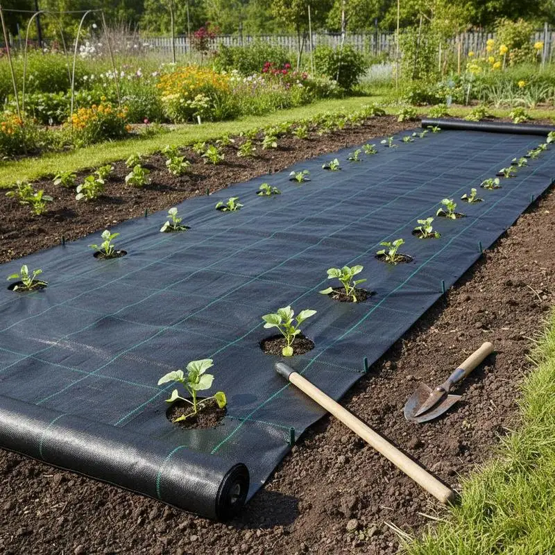 

Heavy Duty PP Woven Landscape Fabric 6x300 ft For Garden Farm Orchard, 3.2Oz High Density Weed Control Mat Ground Cover Membrane 20 Year Longevity Black Permeable Geotextile Barrier