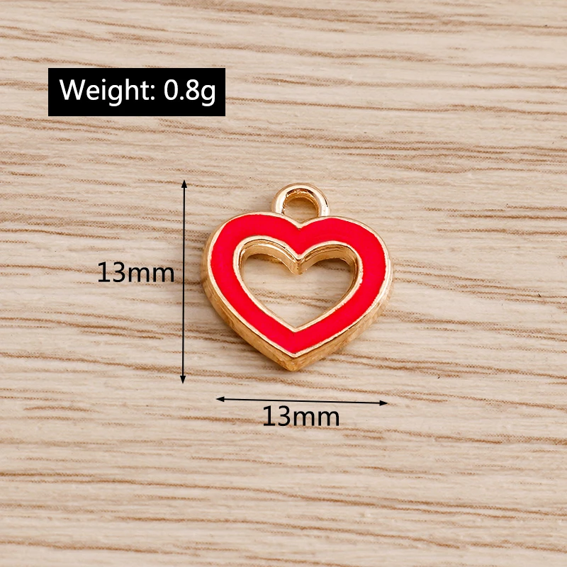 Tusember 10 Stück Neue Legierungs-Romantik-Valentinstags-Charms Rote Liebesherz-Anhänger für DIY-Armband-Schlüsselanhänger-Schmuckherstellung – Detail 20