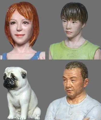 Resin Character 1/32 54mm Uncle Cute Male Girl Bulldog 4-Person Group Hand Office 1372G New