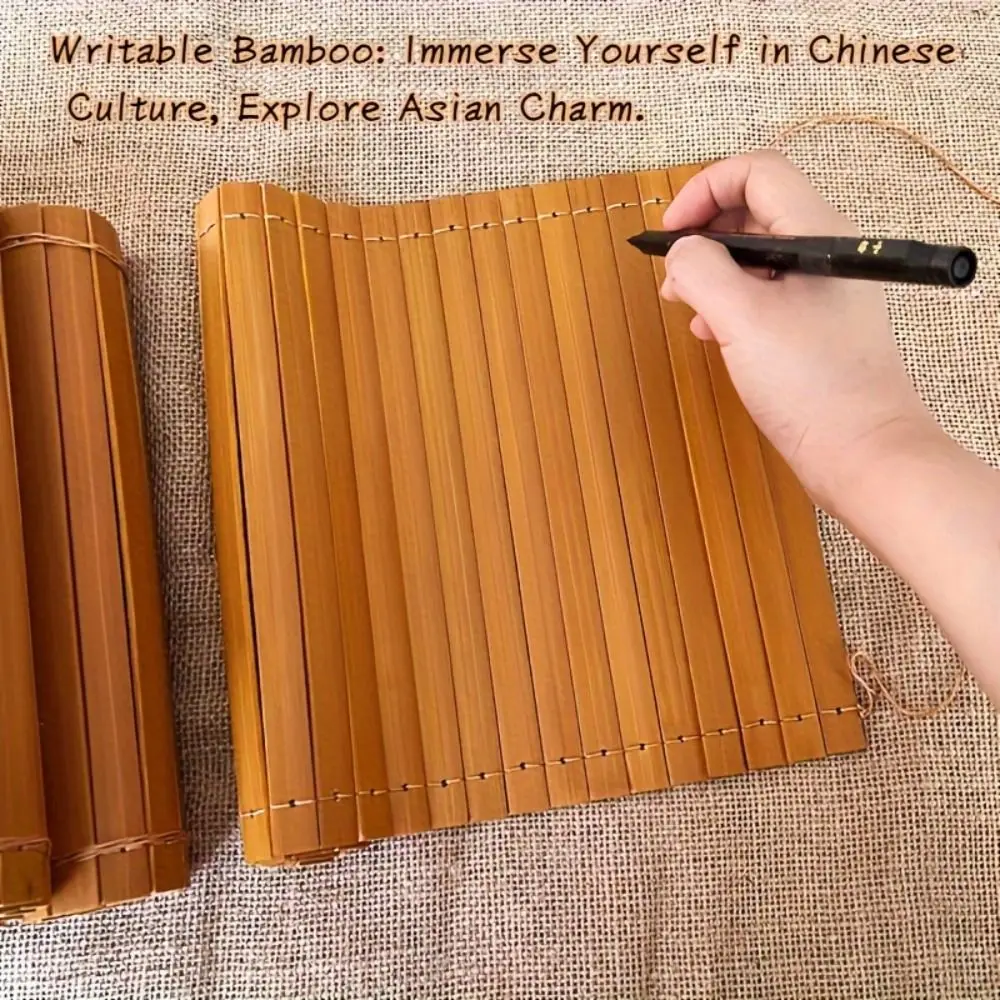 Creative Writable Blank Bamboo Simple Ancient Style Classic Bamboo Slips Books Scroll Letter Writing Paper Foldable