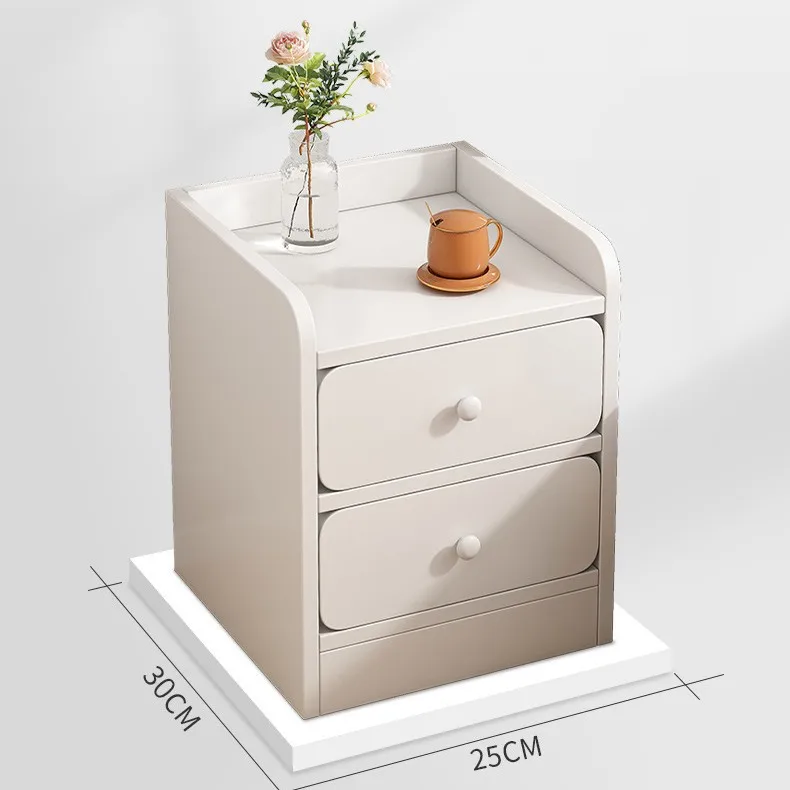 Ultra Narrow Nightstand Multifunctional Storage Bedside Cabinet for Bedroom Space Saving
