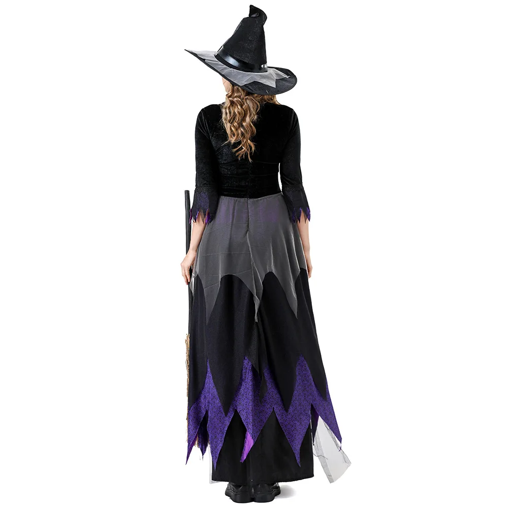Kostium Wiedźmy na Halloween, Fioletowy Strój Wiedźmy, Magiczny Strój Wiedźmy na Scenę, Strój do Odgrywania Ról, Tradycyjny Chiński Strój Damski...