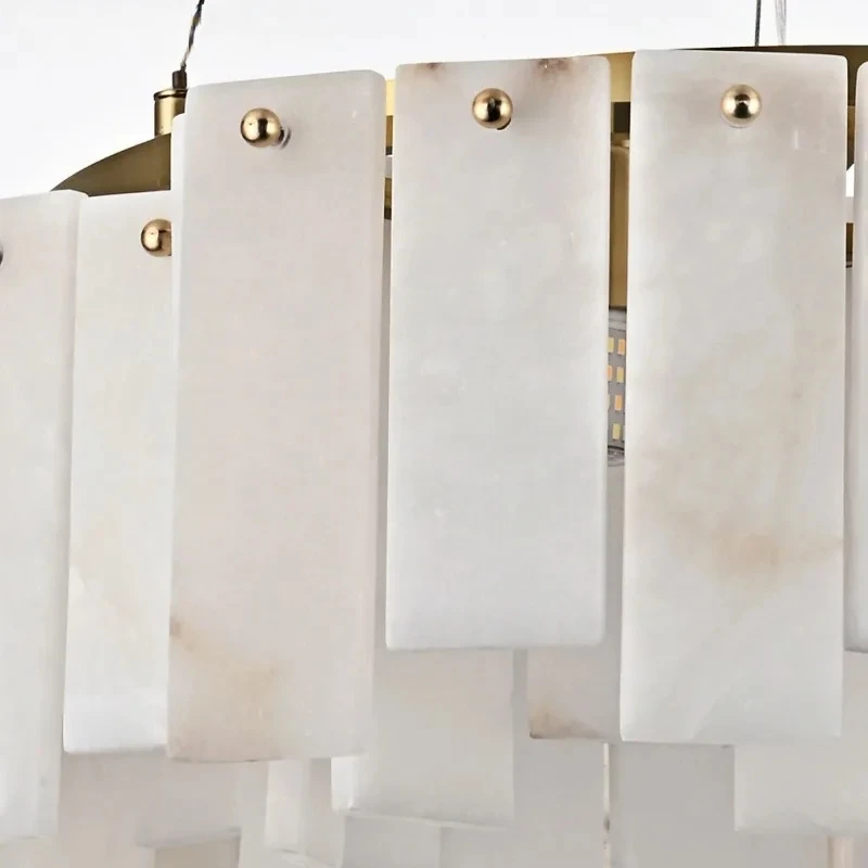 2025 Modern Luxury Chandelier Pendant Lamp Luster Ceiling Light Dimmable Brass Marble Adjustable Chain Living Room Dining room